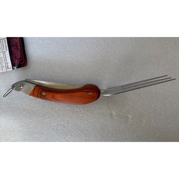 Charcoal Champion Folding Handle Fork Camping Or Grilling at Home Easy Storage - Picture 8 of 14